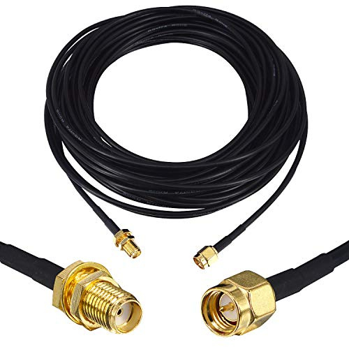 YILIANDUO 5M/16.4ft RF coaxial SMA Male to SMA Female Bulkhead RG174 Cavo coassiale a bassa perdita 50 ohm RG174 Cavo di prolunga per antenna 4G Router WiFi