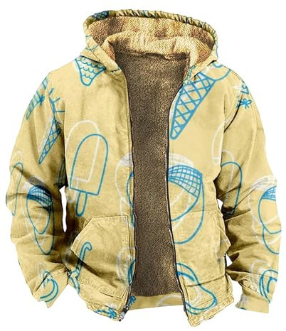KONG JIMFAN Übergangsjacke Herren Jacke Herren Rüschenhemd Herren Jacken Herren Herren Weste Motorradjacke Herren Mit Protektoren Herren Jacken Vintage Winterjacke Blau Hemd Jeansjacke(Yellow,3XL)