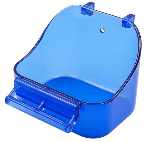 POFET Vogelbad für Käfig, Multifunktional Vogel Badewanne, Hängender Papagei Badewanne Dusche Vogelkäfig Zubehör für kleine Vögel, Kanarienvögel, Wellensittiche, Nymphensittiche (blau)