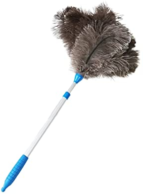 plumeros para la Limpieza, Plumero Pluma Pluma De Avestruz Plumero 60-70 Cm con Mango De Aluminio Retráctil Suministros De Limpieza for El Hogar Coche Oficina Plumeros