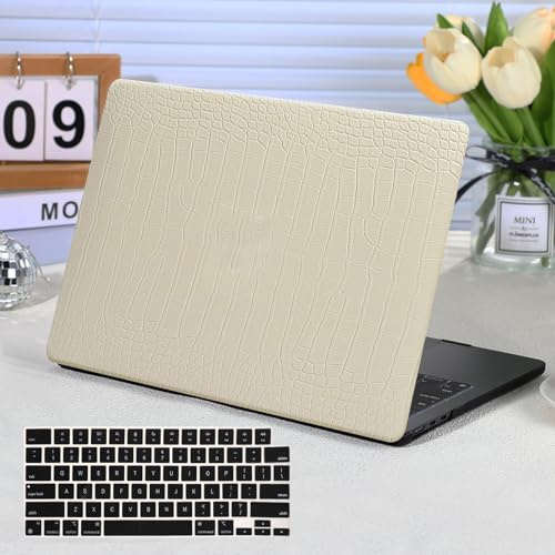 AUSMIX Custodia per MacBook Air 13 pollici 2021 2020 2019 2018 Release M1 A2337 A2179 A1932 Touch ID, MacBook Air M1 custodia rigida in pelle di coccodrillo e copertura per tastiera per Mac Air 13