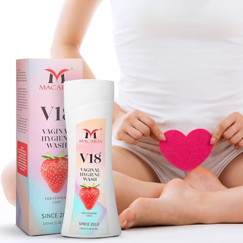 V18 Lavado de Higiene Vaginal – Sabor Fresa, Limpiador Femenino Suave para Cuidado Íntimo, pH Equilibrado, Control de Olor, Uso Diario – Ingredientes Naturales para Frescura e Hidratación – 60ml