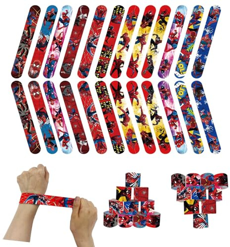 POPOYU Schnapparmband Kinder,24 Stück Armband Geburtstagsdeko Slap Armbänder Klatscharmband Wristband für Mitgebsel Kinder Geburtstagsgeschenke Spielpreise Partytütenfüller
