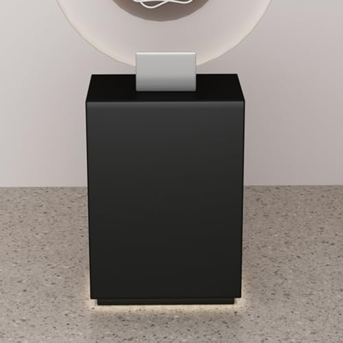 ZCFLWR Moderner Empfangstresen, Büro-Empfangstresen, einfacher Kassenschrank, Kleiner Empfangstresen für kleine Räume, Empfangstresen mit LED-Beleuchtung, für Salon-Lobby-Kassenbüro (Farbe: Schwarz