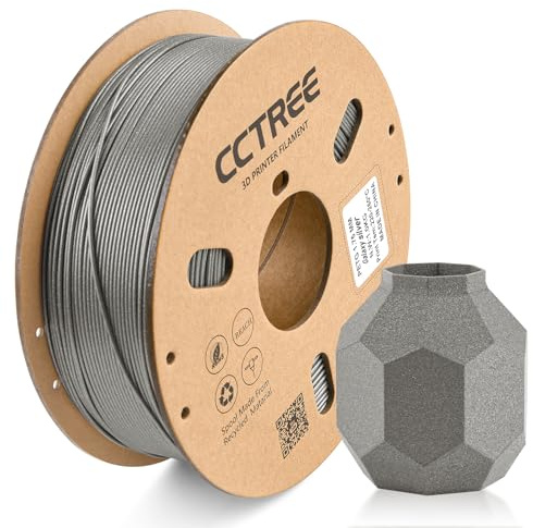 CCTREE 3D Drucker PETG Galaxy Filament 1,75 mm, Galaxy Silber | Genauigkeit +/- 0,03 mm, 1 kg Spule (2.2 lbs), gute Schichthaftung und hohe Festigkeit, geeignet für die meisten 3D Drucker