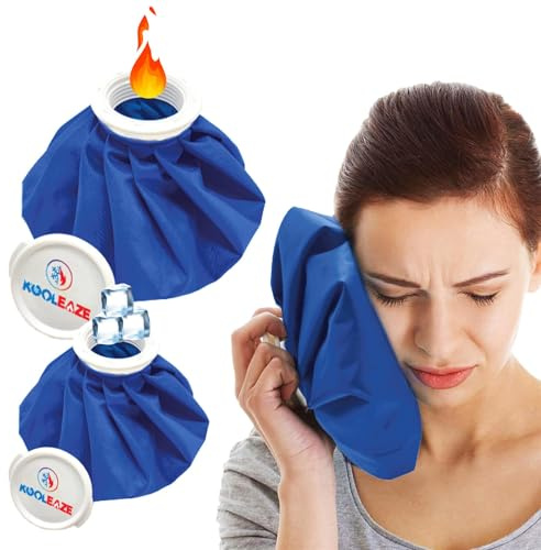 Kooleaze Reusable Ice Bags for Injuries – Hot & Cold Therapy with No-Leak Cover, Available in 3 Sizes, 7, 9 and 11 – Pain Relief for Inflammation, Muscle Relaxation, and Travel-Friendly Comfort