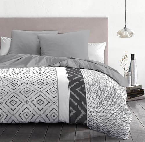 Home Linge Passion Parure DE Couette 220x240 Ethno Gris