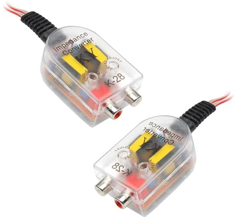 ijuicy 2 PCS RCA Converter Car Audio, Automobile Line Output Converter Subwoofer, Speaker to RCA Converter, High Low Converter Car Audio