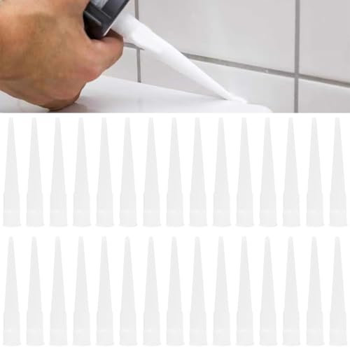 30 Pack Boquillas de Silicona, Aplicador Silicona, Boquilla de Calafateo, Boquillas de Pistola de Silicona, Boquilla Silicona, Aplicador de Boquillas de Silicona para Sellador Adhesivo