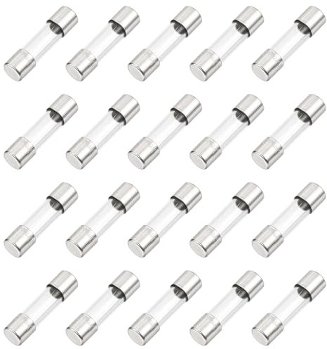 QUARKZMAN 30pz Fusibile in Vetro a Rapida Fusione 0,5A 125V 5x20mm Fusibili a Tubo in Vetro Fusibili a Rapida Azione per Schede PCB Dispositivi Elettronici Elettrodomestici Stringa di Luci