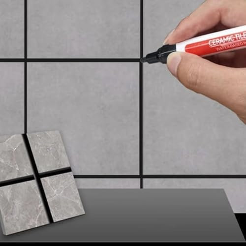 DAJEZTOOL Tile Grout Repair Pen | Waterproof & Mould-Resistant | Grout Whitener for Bathroom & Kitchen | Tile Gap Restorer for Floor & Wall Tiles (Black)