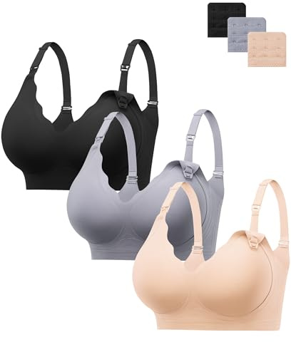 HBselect Nursing Bras for Breastfeeding Comfort Jelly Seamless Nursing Bra | Women Maternity Bras, Wireless Nursing Bras, Seamless Soft Gel, Full Coverage, Scalloped Lift, Push Up, Pregnancy Bralettes