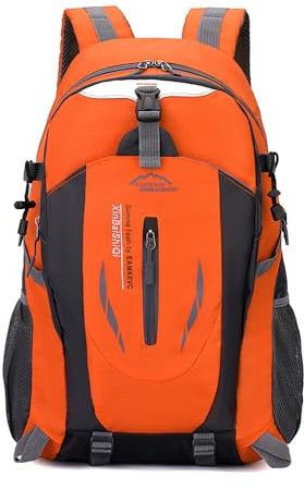AONEGOLD Wanderrucksack 40L Herre Damen Leicht Trekkingrucksack Wasserdicht Wandern Rucksack mit Reflexstreifen Multifunktions Reiserucksack Outdoor Sportrucksack (Orange)