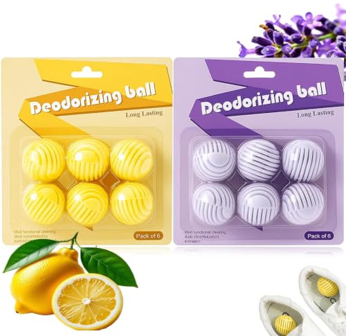TUBAWD 12PCS Shoe Deodorizer, Shoe Deodorizer Balls For Footwear And Sports Equipment, Reusable Odor Control Solution For Shoes Boots And Gym Lockers