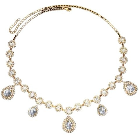 Huvudkedja vintage strass huvud kedja panna pannband håraccessoarer frans huvudbonad (guld 14)