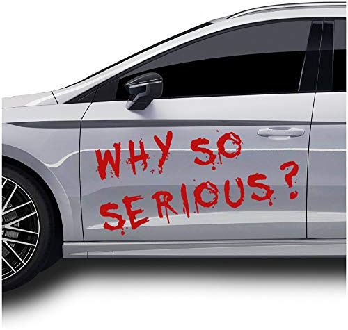 Joker Batman Aufkleber - Finest Folia Sticker Dekor Folie Autoaufkleber KX012 (Why so Serious Schriftzug)