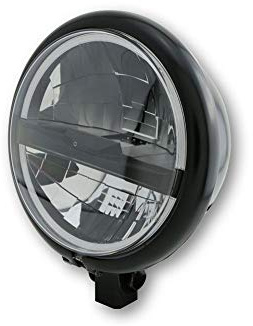 HIGHSIDER Bates Style Typ 5 Motorrad LED-Scheinwerfer 5 3/4 Zoll, E-geprüft (Schwarz)