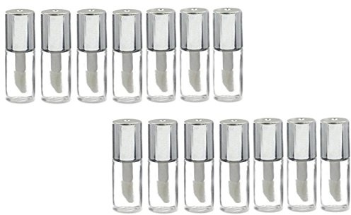 Ericotry Lot de 12 flacons vides rechargeables en plastique pour gloss à lèvres, baume à lèvres, mini flacons de 1,2 ml avec couvercle argenté