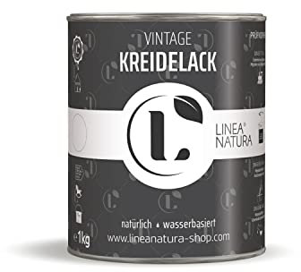 LINEA NATURA® – Vernice per gesso, stile vintage, per mobili | Vernice anticata | Sigillo di colore (1 kg, grigio scuro)
