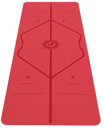 Liforme Tapis de yoga de voyage encré – Le Meilleur Tapis de Yoga Écologique et Antidérapant avec Un Système d’Alignement Unique et Original Tapis De Yoga (Love Red)