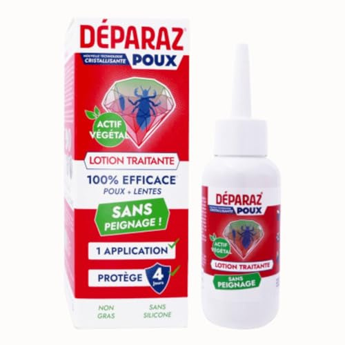 DÉPARAZ-POUX® Crystal – Lotion Anti-Poux et Lentes | Élimine Poux & Lentes Rapidement | Nouvelle Génération | 100% Efficace en 1 Application | Sans Peignage |100mL