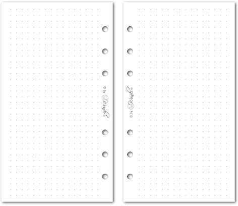 SinnWunder® 50 Blatt Personal (9,6 x 17,2 cm) Premium Notiz-Papier punktkariert (dotted) - Für 6-Ringplaner