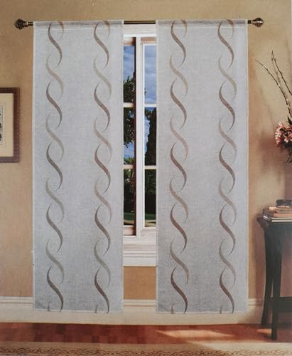 GBiancheria COPPIA TENDE DEBORA 45X150 45X240 PER FINESTRE E PORTEFINESTRE PRONTE DA APPENDERE (45x240, Beige)