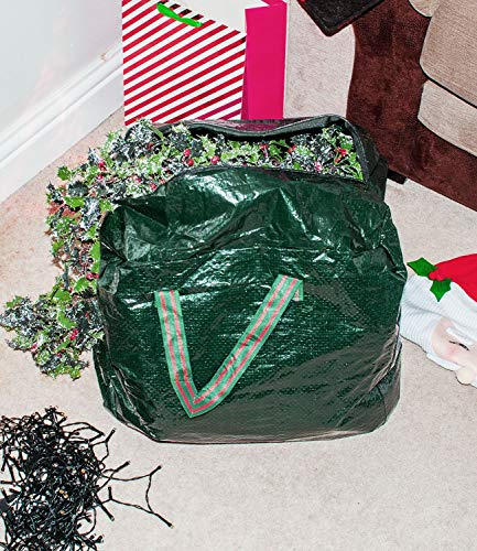 DIVCHI 3pcs Christmas Storage Bags Extra Large Xmas Tree Decoration Accessories Bag Heavy-duty Waterproof Holiday Décor Ornaments Baubles Tinsels Lights Organiser With Durable Handles (Green)