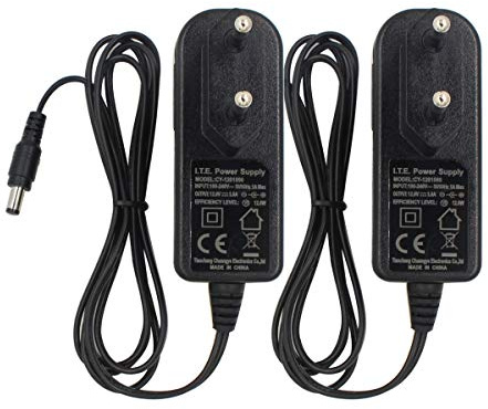 Security-01 2er Pack AC zu DC 12V 1A Netzteil Adapter, Stecker 5,5mm x 2,1mm, für CCTV-Kamera LED String Licht