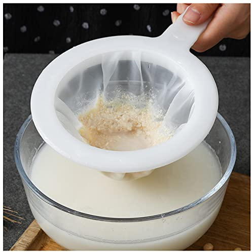 Kitchen Sieve Plastic Household Sieve Fine Mesh, 100/200/400 Mesh Filter Net with Handle Hook, Food Filter, for Seedless Jam, Flour, Yoghurt, Soy Milk Device 24 * 15cm (400 mesh)