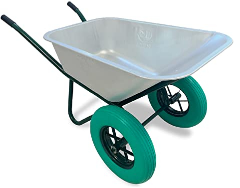 KELI - Brouette 2 Roues Increvables, 110L, Chariot de Transport, Poignées Ergonomiques, Usage Intensif, Acier Galvanisé