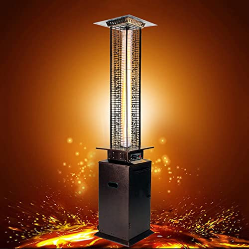 Exception Chauffage De Terrasse À Tube De Quartz Domestique Commercial 13KW, Chauffage Au Gaz Liquéfié Au Propane Carré, Poêle De Chauffage De Jardin avec Roues