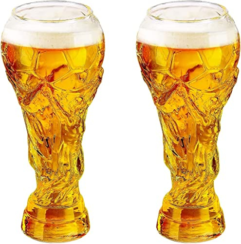 EdirFtra Copa del Mundo 2022 Juego de 2 Piezas, Copa de Cerveza de 450 ML, Copa de Cristal, Suministros de Bar de Fiesta