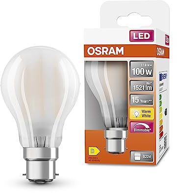 Osram LED SuperStar Classic A100 Dimmbare LED Lampe für B22d Sockel, Birnenform, GL FR, 1521 Lumen, warmweiß (2700K), Ersatz für herkömmliche 100W Glühbirnen, 6er-Pack