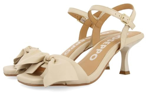 GIOSEPPO Sandalias Off-White DE TACÓN Fino con Detalle DE Lazo para Mujer Patti