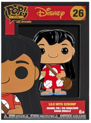 Funko Large Pop Enamel Pin Disney Lilo And Stitch Lilo With Scrump Enamel Pin Disney Lilo & Stitch Spille Smaltate Spilla da Collezione Carina per gli Zaini & Borse