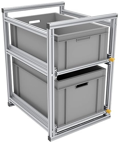 Tinobu Heckauszug 60x40cm, Mehreren Ebenen nach Auswahl, 220kg - Heckgarage Ausbau (Ebenen: 2)