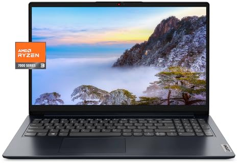 Lenovo IdeaPad Ordinateur portable, écran FHD de 15,6, processeur AMD Ryzen 3 7320U (Beat i5-1035G7), RAM DDR5 8 Go, SSD de 1 To, Wi-Fi 6, lecteur de carte SD, HDMI, USB A&C, webcam, Windows 11, bleu