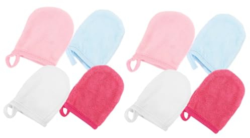 POPETPOP 8stücke Waschhandschuhe Für Gesichtsreinigung Wiederverwendbare Make-up Entferner Fäustlinge Aus Weichen Fasern Sanft Für Augen Und Gesichtsmake-up Tragbar Und Langlebig