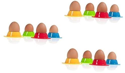 BESTonZON 12pièces Coquetiers Silicone Rond Support Couleur Aléatoire Accessoires Cuisine Silicone De Qualité Alimentaire