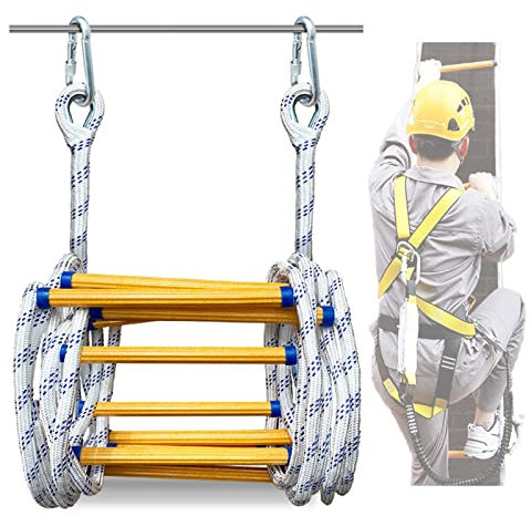 AiQima Safety Ladder,Fire Escape Rope Ladder, Evacuation Climbing Rescue Ladders for Emergency, Extension Ropes/10M
