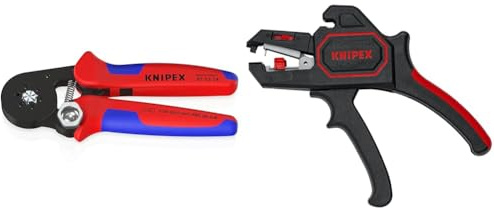 Knipex Selbsteinstellende Crimpzange für Aderendhülsen mit Seiteneinführung 0 & Automatische Abisolierzange