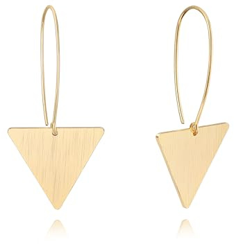 KOOUNUATA Zarte Geometrische Hängende Tropfenohrringe Minimalistische Statement Dünne Creolen Ohrringe Handgemachten Schmuck für Frauen Mädchen