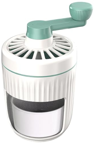 SMELEYOU Ice Crusher Machine Manual Crushed Ice Maker Ice Shaver Portable Crushed Ice Maker with Hand Crank Snow Cone Maker with Ice Cube Tray,Green