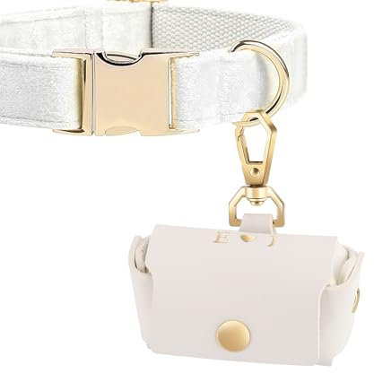 Godchoices Benutzerdefinierte erste Ehering-Trägertasche für Hundehalsband, Personalisierte Hunde-Ehering-Kissenbox für Haustiere, Leder-Ehering-Halter-Beutel, Paar-Ring-Aufbewahrungsbox