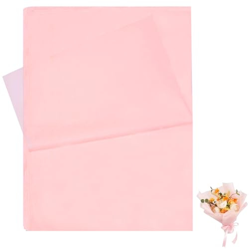 72 Blatt Seidenpapier Rosa, 50 x 70 cm - Geschenkpapier für Blumenstrauß & Pompon-Verpackung