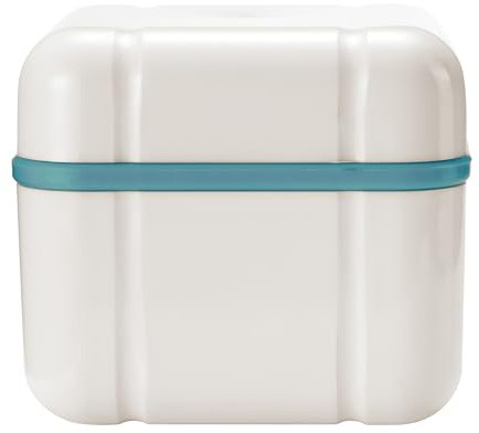 Curaprox BDC Cleaning Box-Per protesi e fermi/Scarico incorporato per una pulizia delicata di apparecchi dentali/Menta, ideale con compresse detergenti BDC 105 / Made in Switzerland