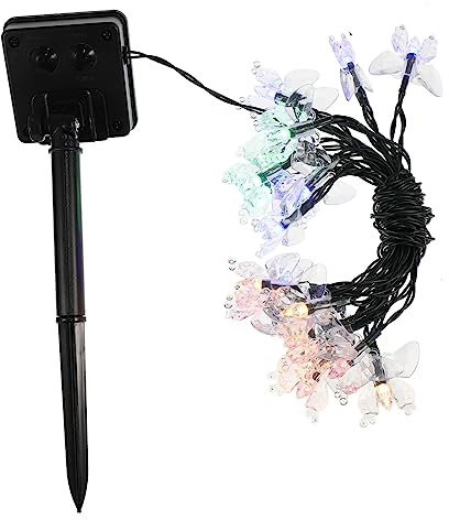 ABOOFAN 1 Stück Solar Schmetterlinge Lichter Garten Lichter 20 Bunte Lampen 4 8 M Lichterkette
