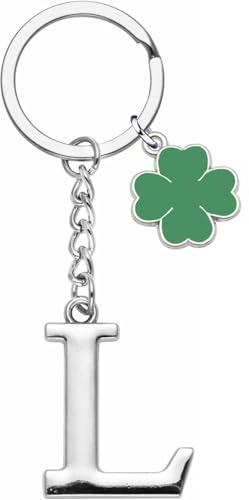 YJYJZX Llavero Letra Inicial Colgante - Regalo para Amigos, Hermanas, Amiga - Plata A-Z 26 Letras - Amuleto para Cumpleaños Mujer Hombre (L)