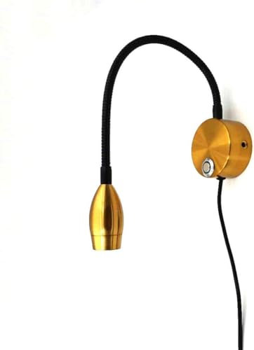 Lampada da lettura flessibile a collo d'oca LED con interruttore a sfioramento moderno applique da parete